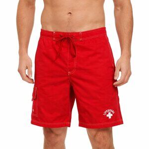 NEW eLifeguard Red Lifeguard Swim Trunks Men’s XL Nylon Mesh Lined